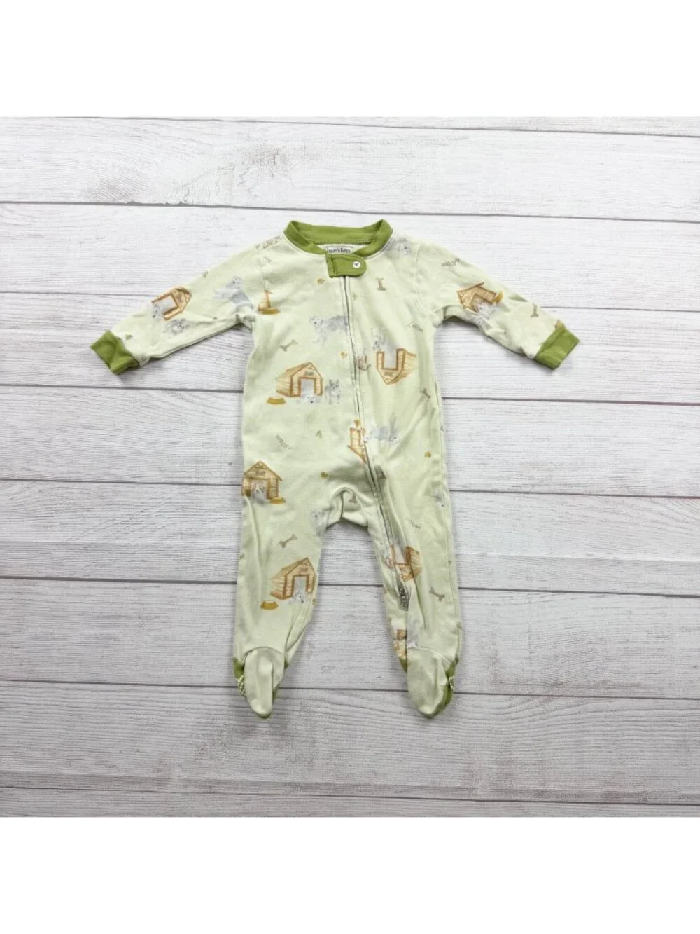 Burt's Bees Baby Organic Cotton Footed Sleeper Doghouse Print 3-6 Months